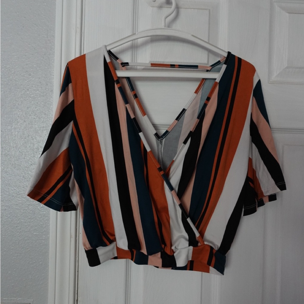 Chic Striped V-Neck Blouse